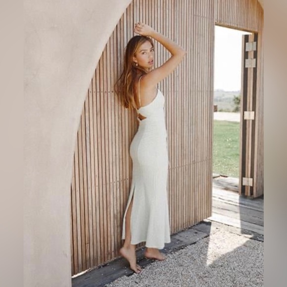 Significant Other Crochet Lace-up mint green maxi dress from Revolve size 8 - Picture 1 of 7